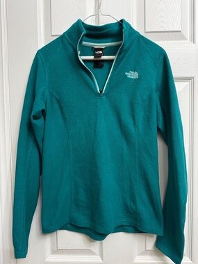 The North Face Teal Quarter Zip Fleece Pullover, women’s size small